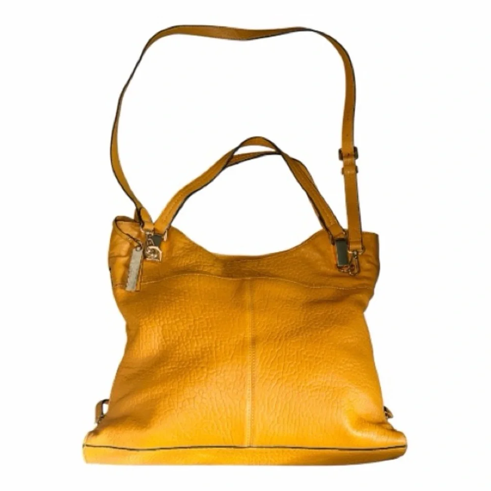 Vince Camuto Mustard Yellow Leather Shoulder Bag - Picture 1 of 11